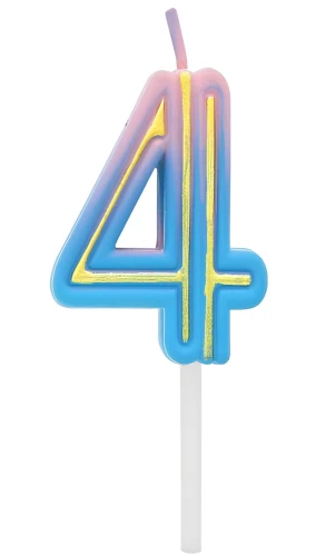 Świeczka na tort - 4, neon