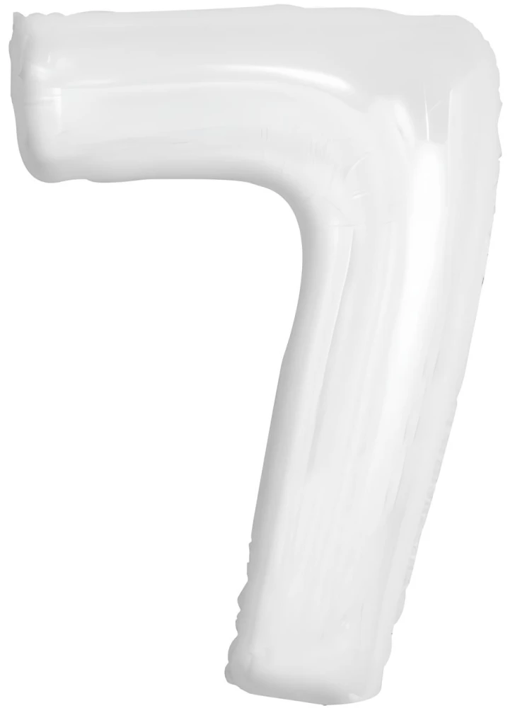 Folijas balons - cipars 7, balts