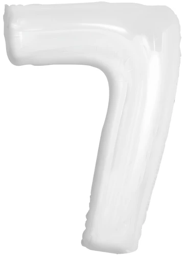 Folijas balons - cipars 7, balts