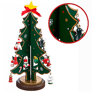 Holz-Weihnachtsbaum 3D mit Spielzeug