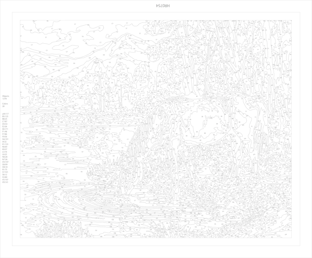 Obraz do malowania po numerach 40x50 cm - Koń przy wodopoju