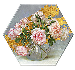 Paint by numbers 37x32 cm - In the Magical Light. With gold leaf. Hexagon