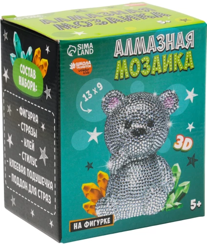 Deimantinė mozaika ant figūrėlės - Mielas meškiukas