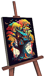Glezna pēc numuriem 30x40 cm - Mazais namiņš kokā