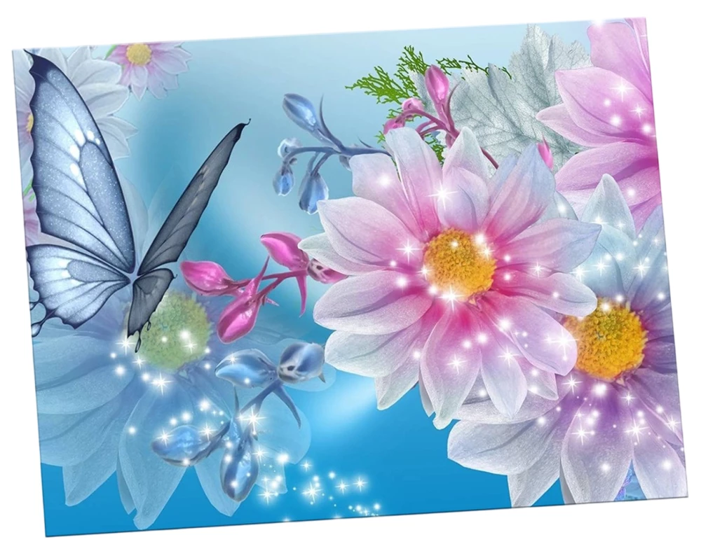 Numbered Painting 15x20 cm - Flowers and Butterflies