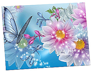 Numbered Painting 15x20 cm - Flowers and Butterflies