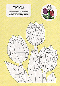 Color with Stickers by Numbers. Flowers