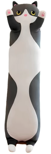 Minkšta žaislinė katė, juoda, 70cm