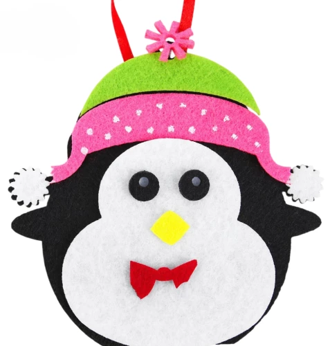 Ёлочное украшение из фетра - Пингвин в шапочке, своими руками