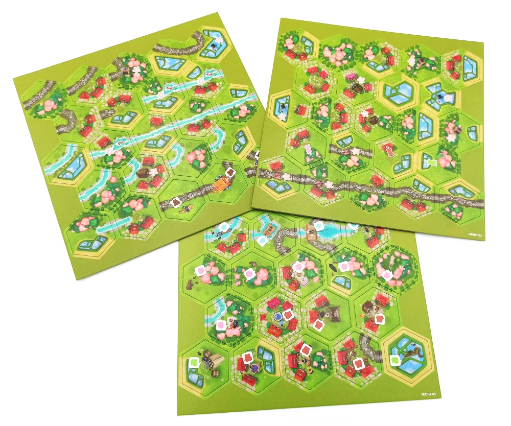 Brettspiel - Dorfromantik. Ländliche Idylle. Sakura