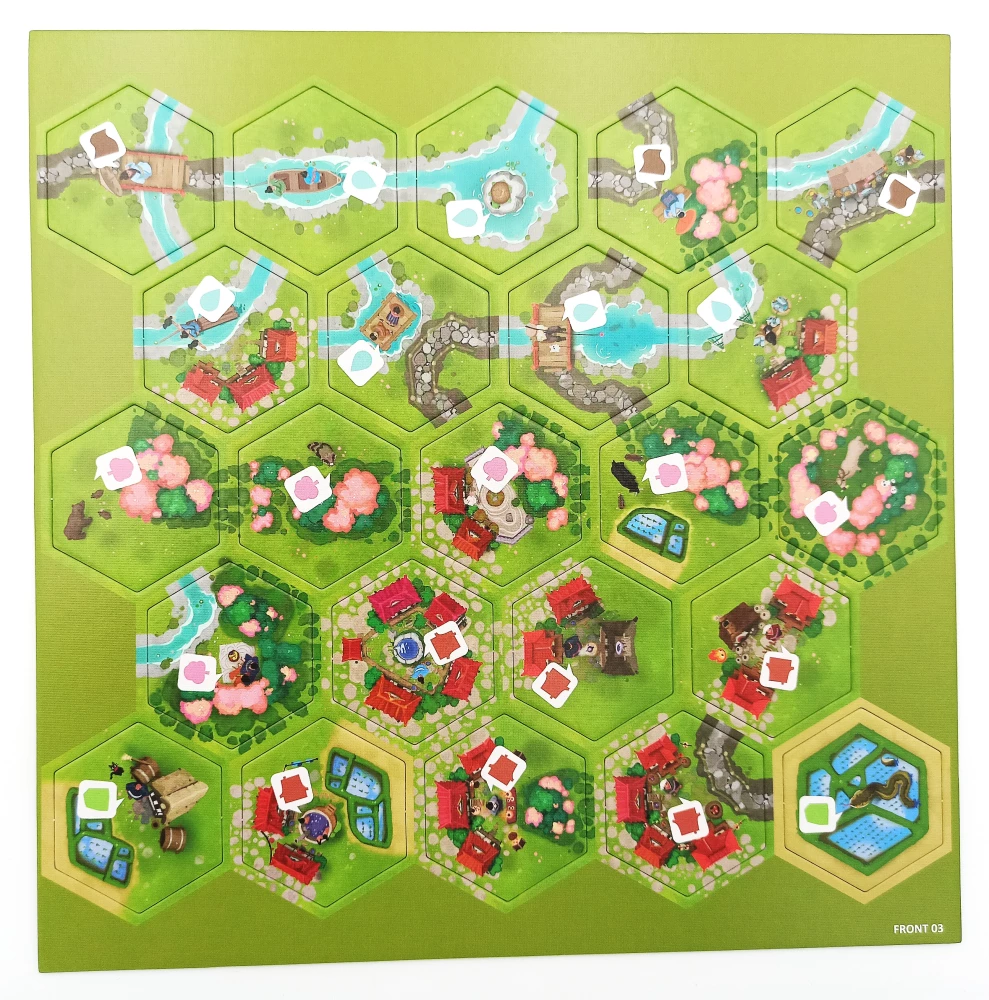 Brettspiel - Dorfromantik. Ländliche Idylle. Sakura