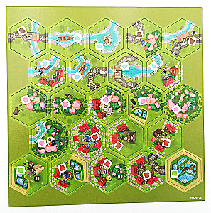 Brettspiel - Dorfromantik. Ländliche Idylle. Sakura