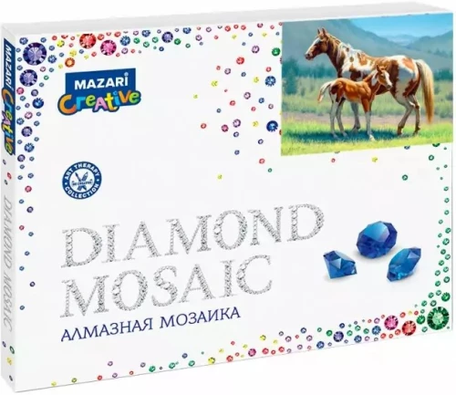 Алмазная мозаика ПЯТНИСТЫЕ КОНИ, 40х50 см