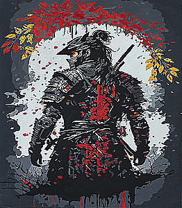 Numbered Painting with Glow-in-the-Dark Paint 40x50 - Japanese Samurai