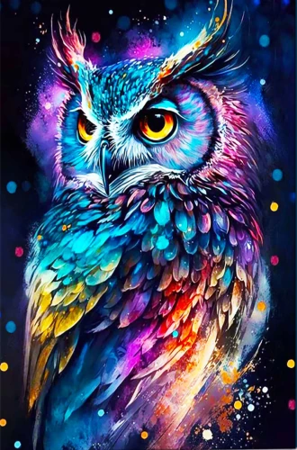 Numbered Painting with Glow-in-the-Dark Paint 40x50 cm - Bright Owl