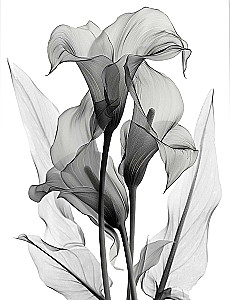 Paint by Numbers 40x50 cm - Monochrome Callas