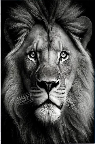Paint by numbers 40x50 Black canvas - Lion's gaze