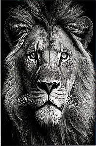 Paint by numbers 40x50 Black canvas - Lion's gaze