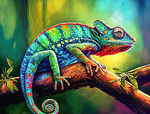 Paint by Numbers 15x20 cm - Dwarf Chameleon