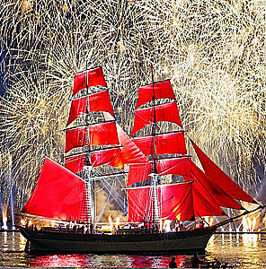Numbered Painting 30x30 - St. Petersburg. Scarlet Sails