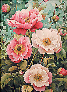 Botanica Notebook (white flowers on a blue background)