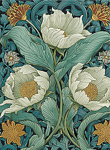 Botanica Notebook (white flowers on a blue background)