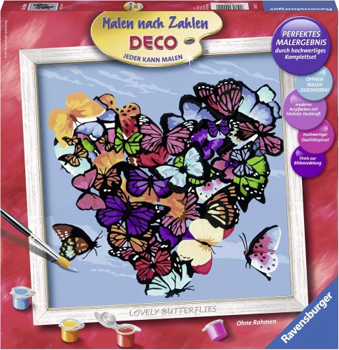 Malen nach Zahlen 30X30cm - Wunderschöne Schmetterlinge