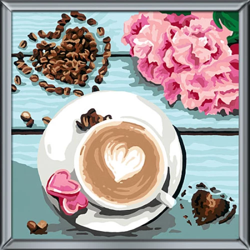 Gemälde nach Zahlen 30x30cm - Kaffeeliebe