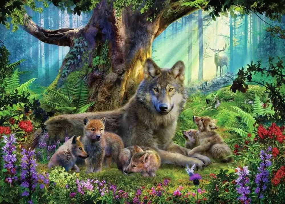 Пазл 1000 - Wolves in The Forest