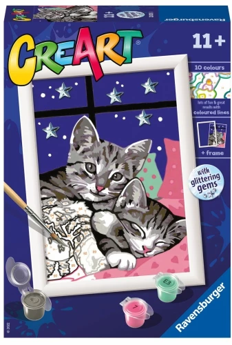 Картина по номерам 18х13 см - Sleepy Kitties