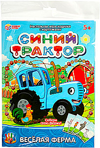 Brettspiel - Blauer Traktor. Lustiger Bauernhof