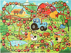 Brettspiel - Blauer Traktor. Lustiger Bauernhof