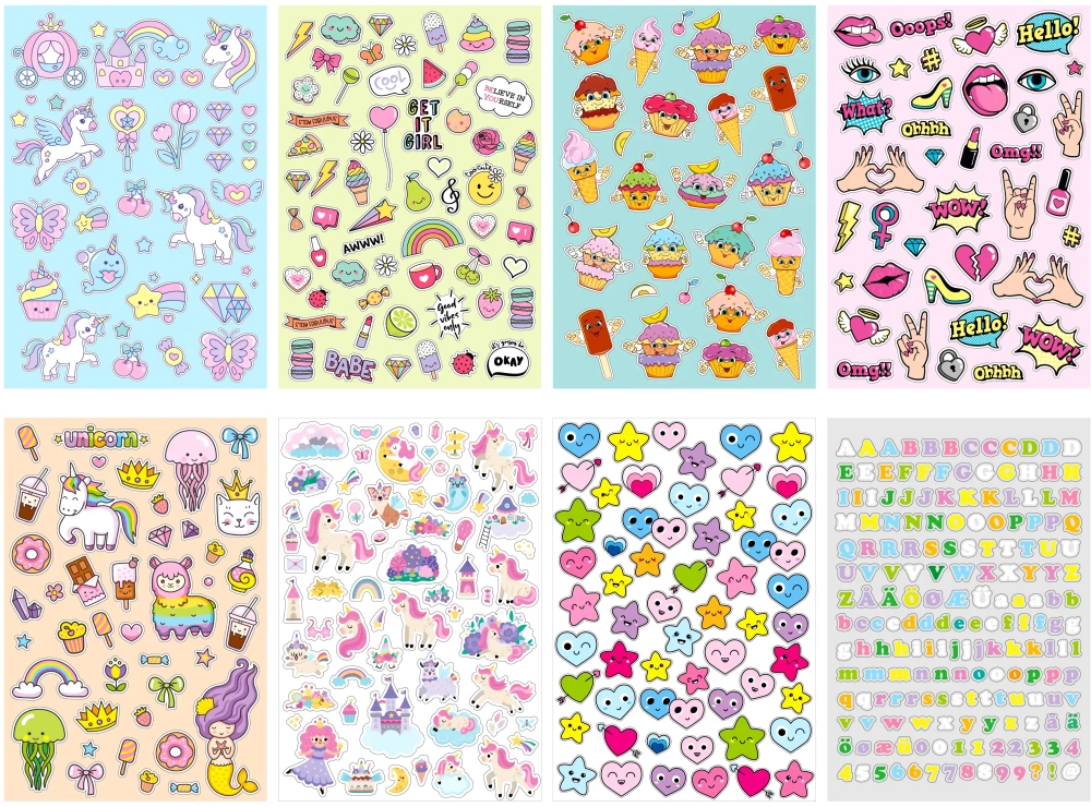 Sticker-Set - Einhorn