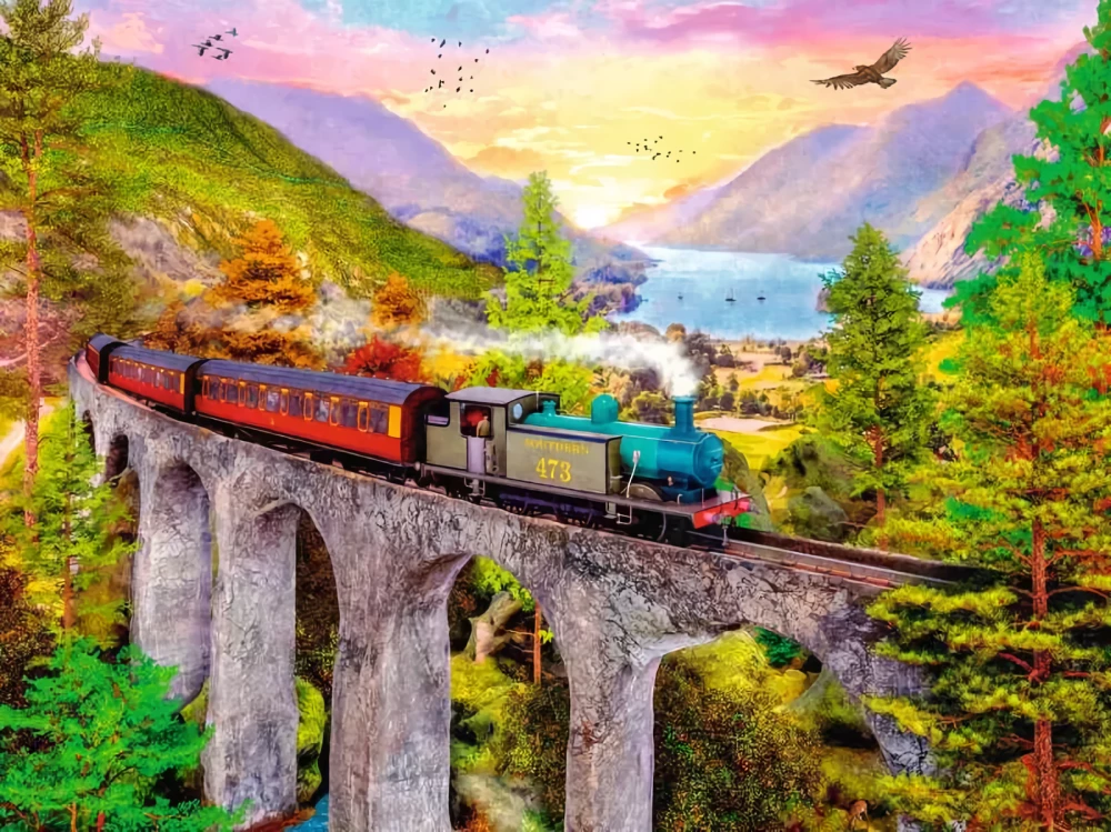 Пазл:1500 - Autumn Viaduct