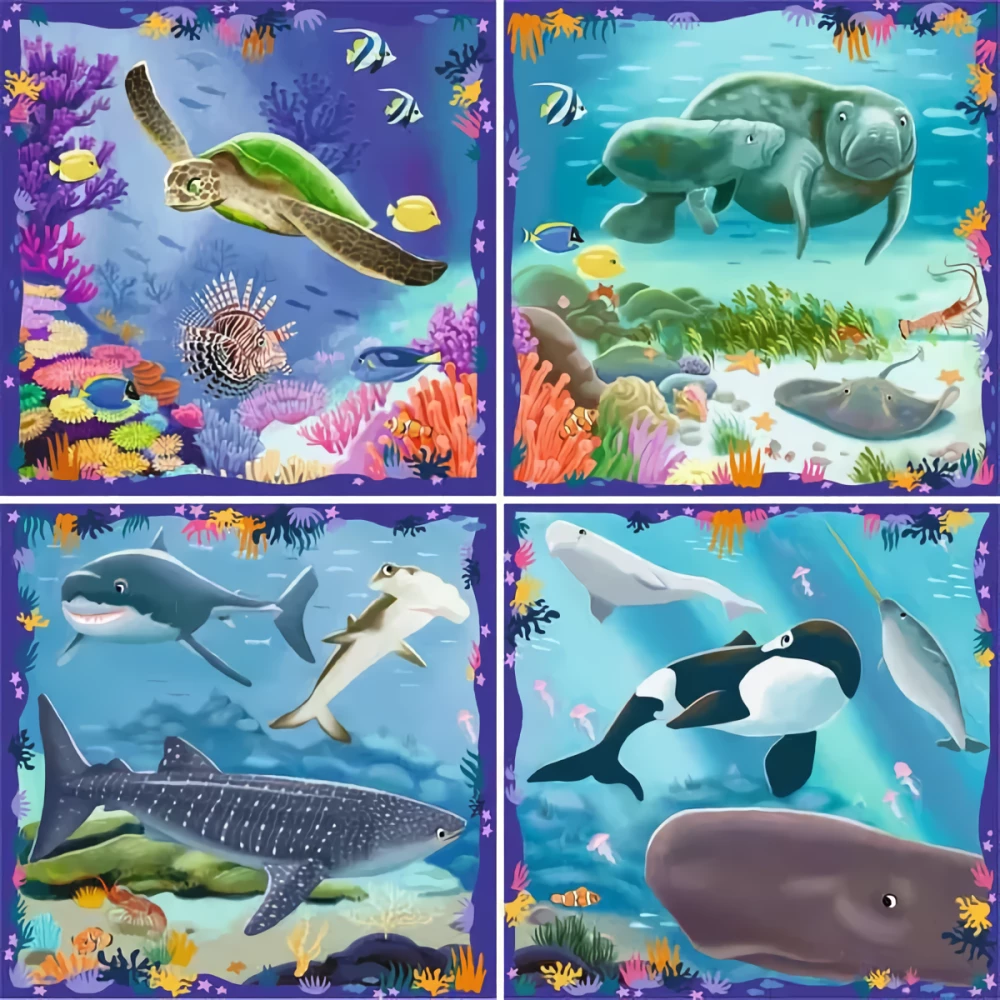 Puzzle - Puzzle up. Ocean life, 4in1