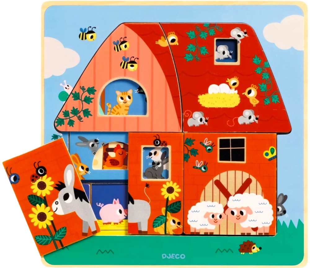 Wooden Puzzle: 12 - Farm, 3 Levels