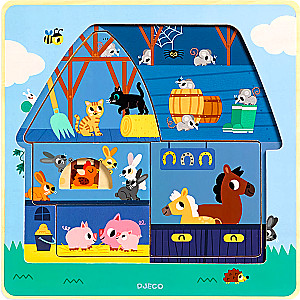 Wooden Puzzle: 12 - Farm, 3 Levels