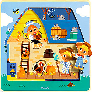 Wooden Puzzle: 12 - Farm, 3 Levels