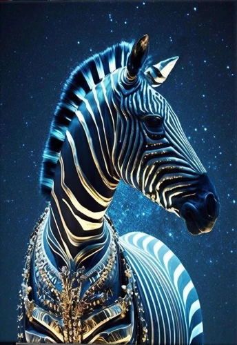 Numerių tapyba su kristalais 40x50 cm - Mitologinė zebra