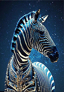 Painting by numbers with crystals 40x50 cm - Mythical zebra