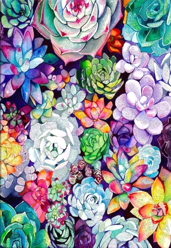 Numbriga maal kristallidega 40x50 cm - Erksad lilled