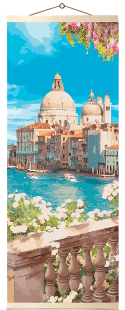 Painting by numbers - Venecia. Santa Maria della Salute, wall panel, 35x90cm