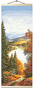 Painting by numbers - Golden Autumn, wall panel, 35x90cm