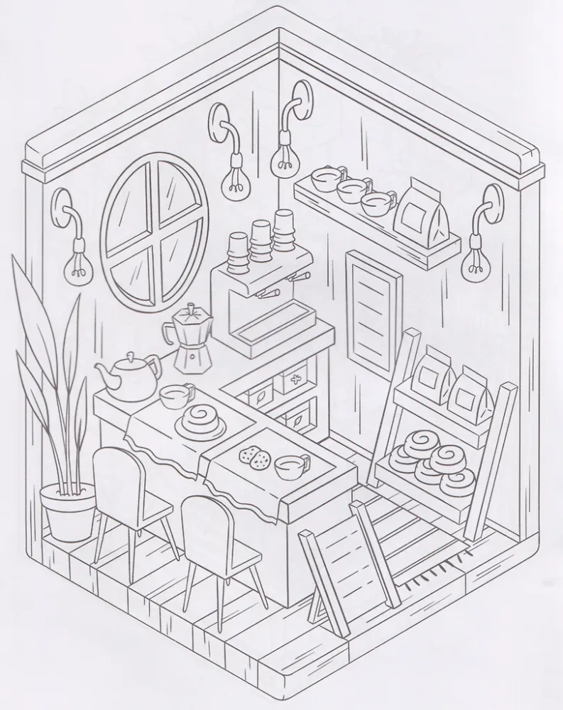 Bäckereien und Cafés: Malbuch