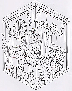 Bäckereien und Cafés: Malbuch