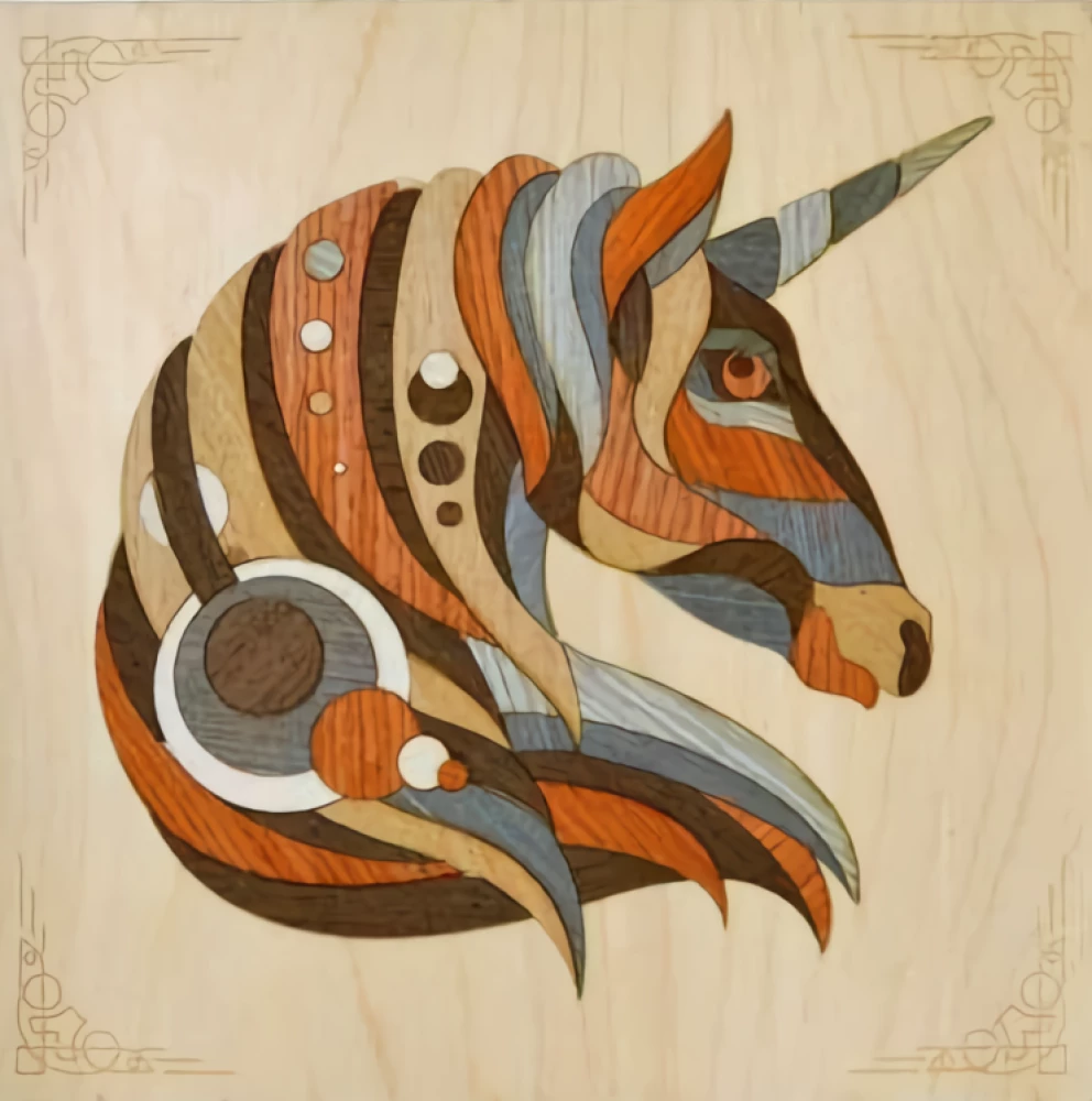 Picture on Wood - Wonderful Unicorn, 25x25cm