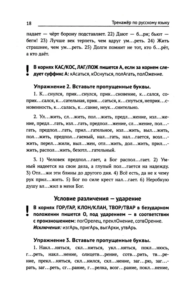 Тренажер по русскому языку. Орфография. Пунктуация. Орфоэпия