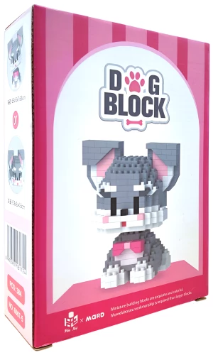 Konstruktorius - Dog Block. Šuniukas su kaspinu, 384 detalės