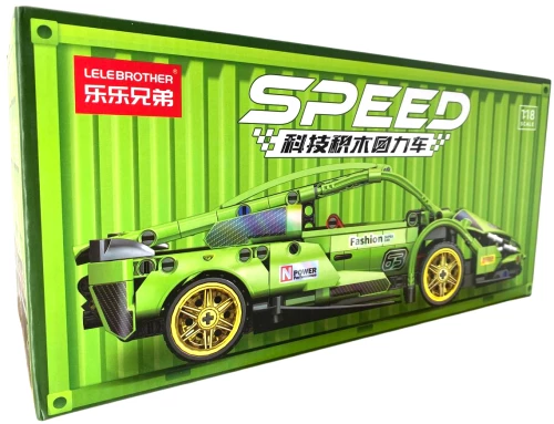 Konstruktorius - Speed. Automobilis, žalias, 586 detalių