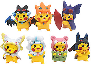 Figurīte - Pikachu pokemona kostīmos, 5cm, dažādībā